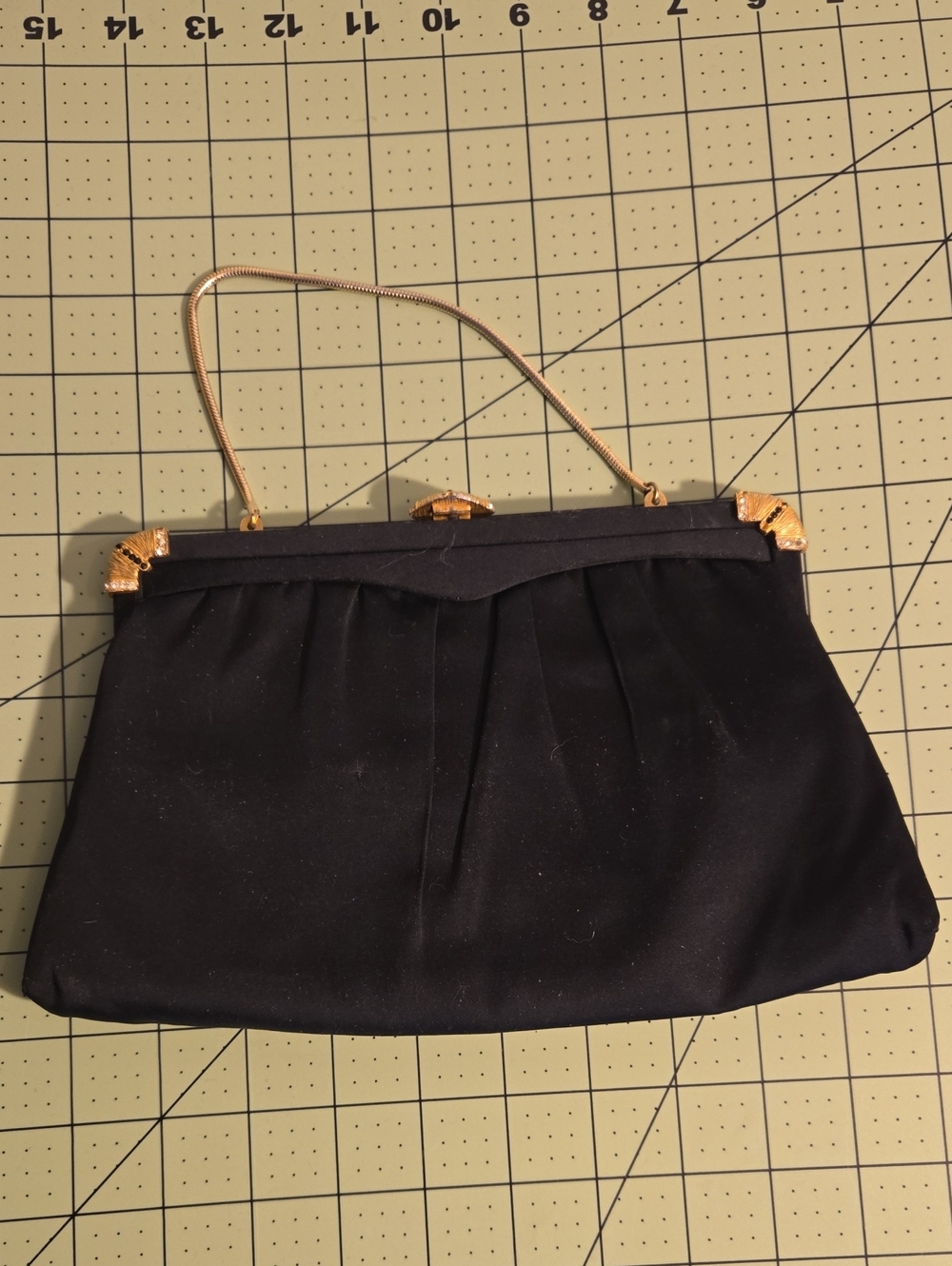 After Five Black Vintage Evening Handbag with Gold Hardware And Mini Coin Purse